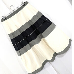 NWT@$89! COLDWATER CREEK! GORGEOUS COTTON SPANDEX, BLACK & CREAM SKIRT! SZ 16